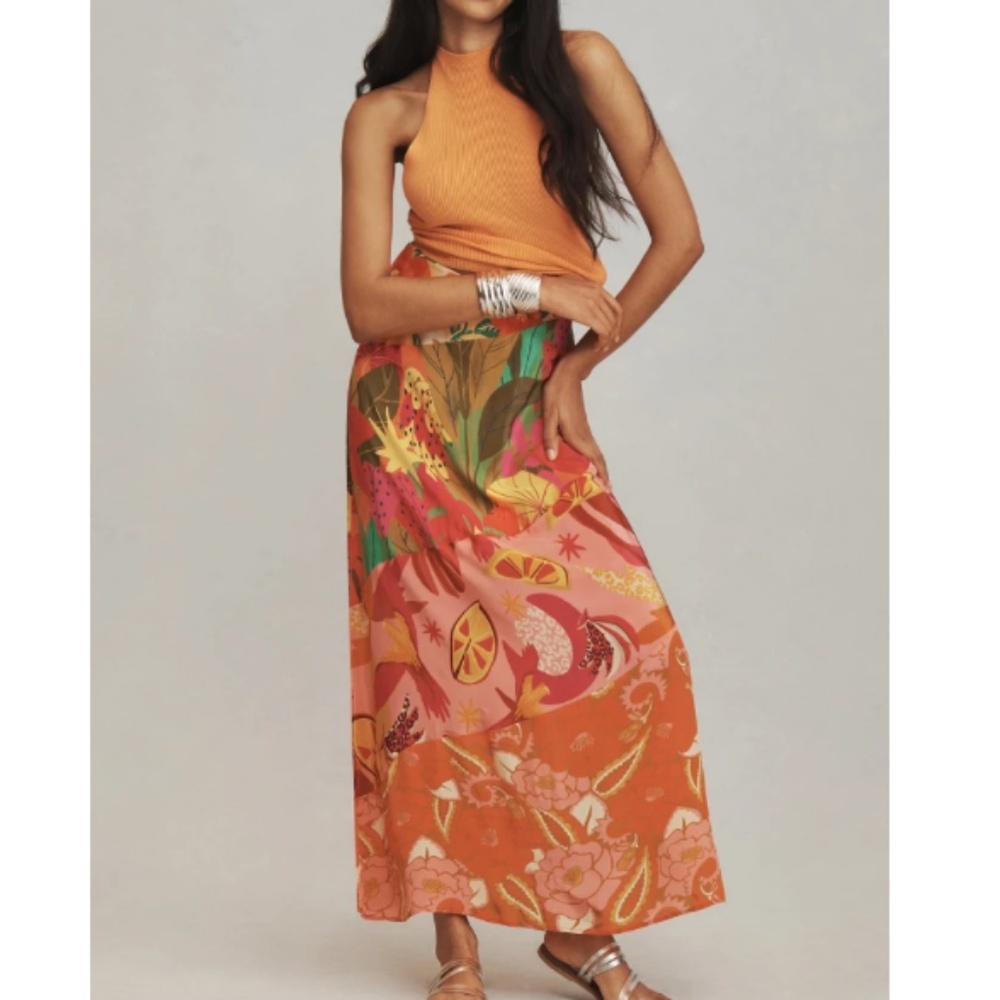 NWT Farm Rio Floral Midi Skirt SIZE M